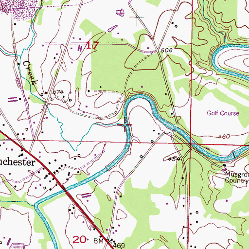 Topographic Map of Strip Pit Creek, AL