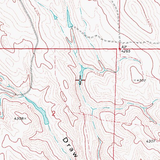 Topographic Map of Ben Reservoir, WY