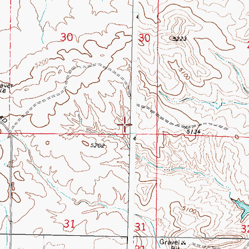 Topographic Map of Willow Glen Reservoir, WY