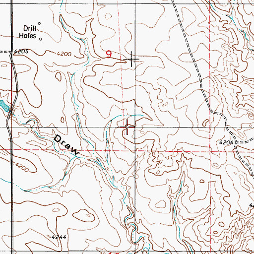 Topographic Map of Spring Draw Reservoir, WY