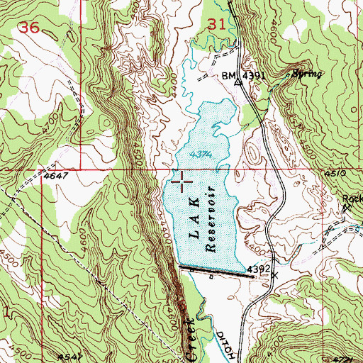 Topographic Map of Spencer Dam, WY