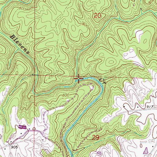 Topographic Map of Sullivan Creek, AL