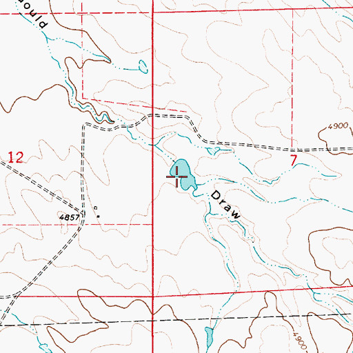 Topographic Map of Herrick Reservoir, WY