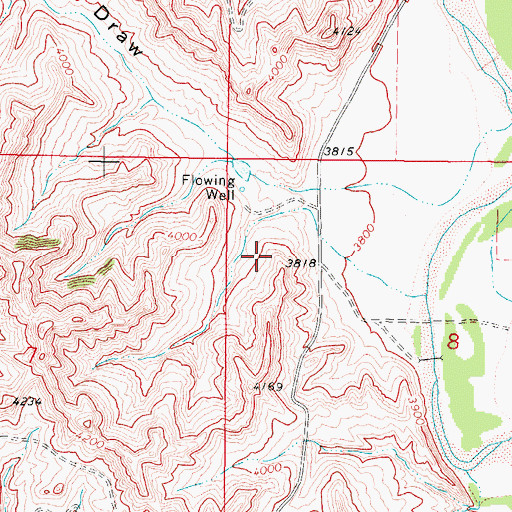 Topographic Map of Mitchell Draw Dam, WY