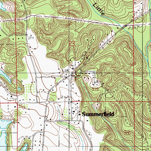 Topographic Map of Summerfield, AL
