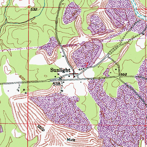 Topographic Map of Sunlight, AL