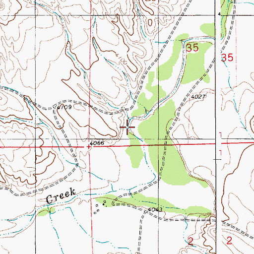 Topographic Map of Wildcat Number 3 Dam, WY