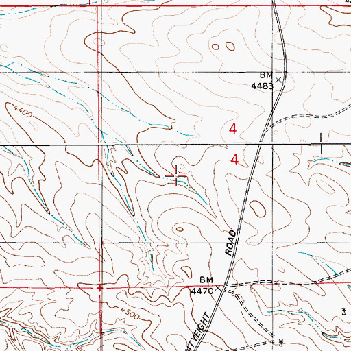 Topographic Map of Carrico Number 1 Reservoir, WY