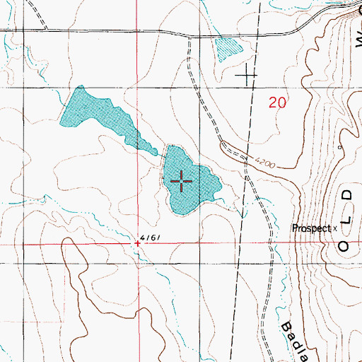 Topographic Map of Bad Land Number 2 Reservoir, WY