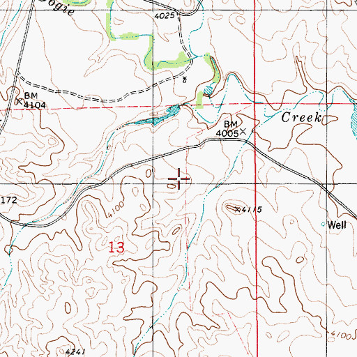 Topographic Map of Marcus Reservoir, WY
