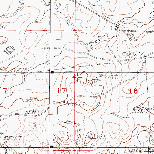 Topographic Map of Dull Reservoir, WY