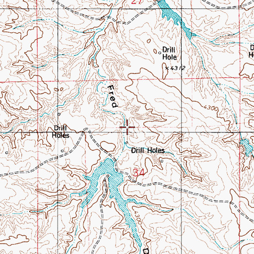 Topographic Map of Fred Number 1 Dam, WY