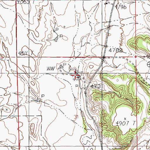 Topographic Map of Martin Thompson Reservoir, WY