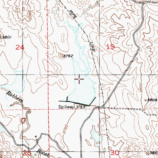 Topographic Map of Fillinger Reservoir, WY