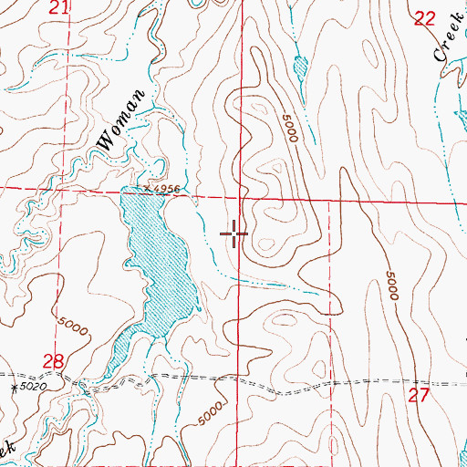 Topographic Map of Horn Creek Reservoir, WY