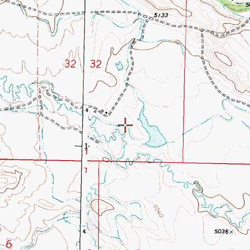 Topographic Map of Basch Dam, WY