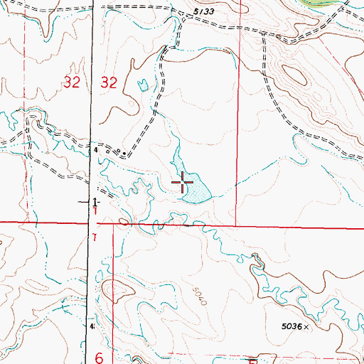 Topographic Map of Basch Reservoir, WY