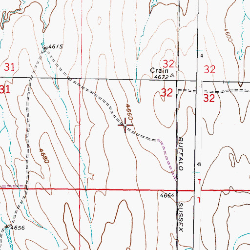 Topographic Map of Crain Dam, WY