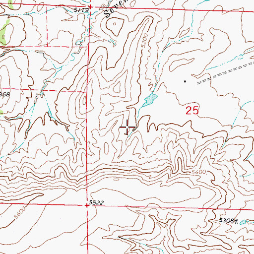 Topographic Map of Miller Dam, WY