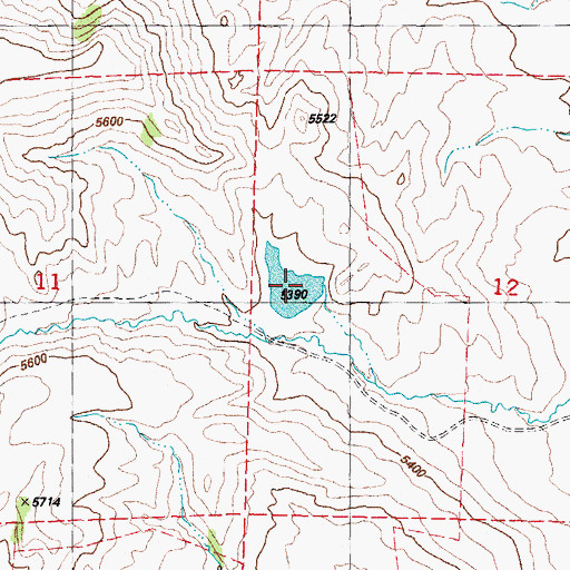 Topographic Map of Dwight Reservoir, WY