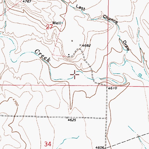Topographic Map of Wallows Creek Reservoir, WY