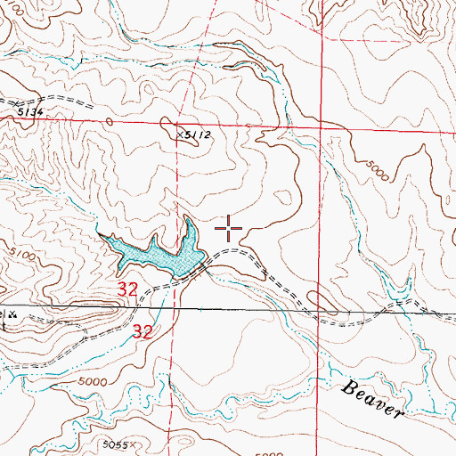Topographic Map of Case Reservoir, WY