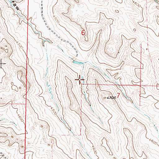 Topographic Map of Walters Reservoir, WY