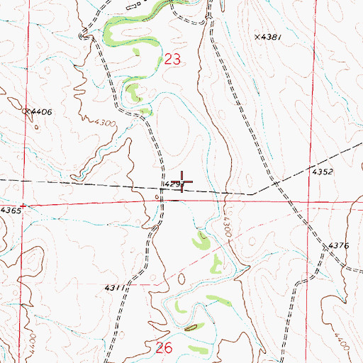 Topographic Map of Winchester Reservoir, WY