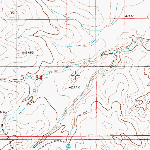 Topographic Map of Pronghorn Reservoir, WY