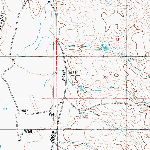 Topographic Map of Hanson Number 2 Reservoir, WY