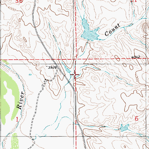 Topographic Map of Hanson Reservoir, WY