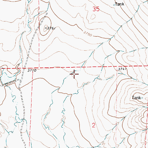 Topographic Map of Campbell Number 2 Dam, WY