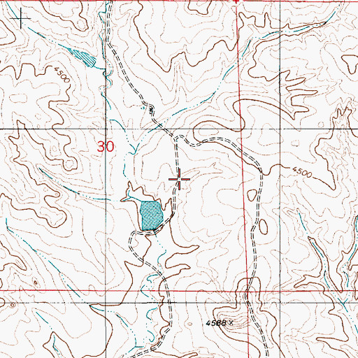 Topographic Map of Bull Creek Number 1 Dam, WY