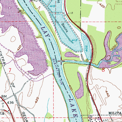 Topographic Map of Talladega Creek, AL
