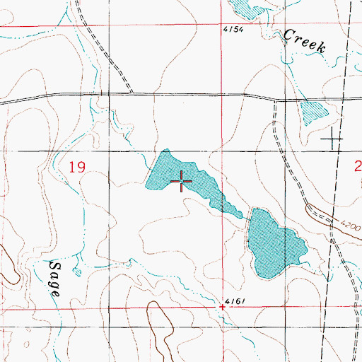 Topographic Map of Bad Land Number 1 Reservoir, WY