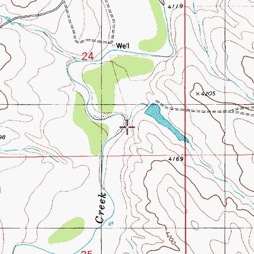 Topographic Map of Williams Reservoir, WY