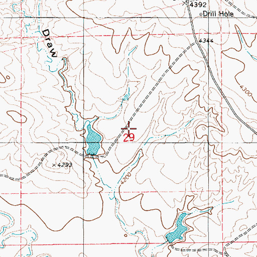 Topographic Map of Timber Draw Number 2 Dam, WY