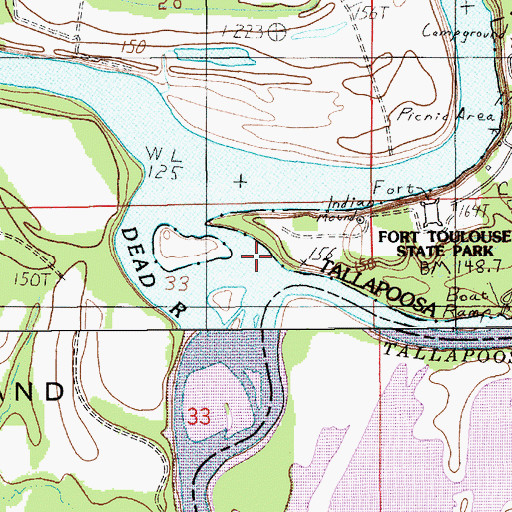 Topographic Map of Tallapoosa River, AL