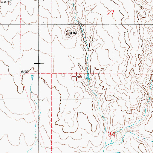 Topographic Map of Butte Reservoir, WY