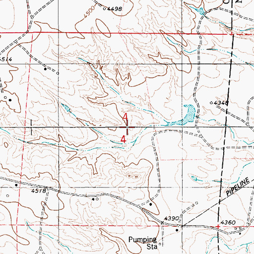 Topographic Map of Berts Number 1 Reservoir, WY