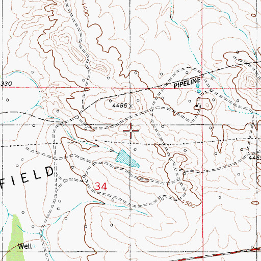 Topographic Map of Water Storage Dam, WY