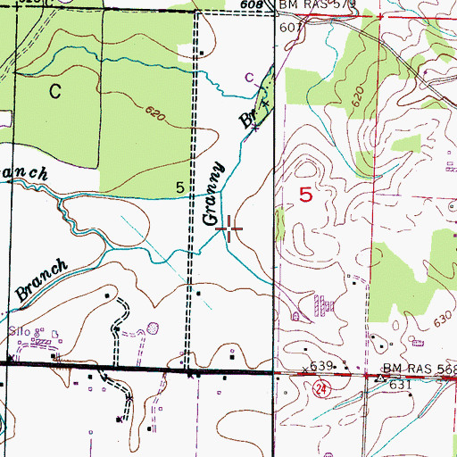 Topographic Map of Tanyard Branch, AL