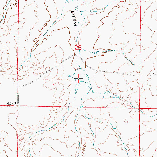 Topographic Map of Bayer Reservoir, WY
