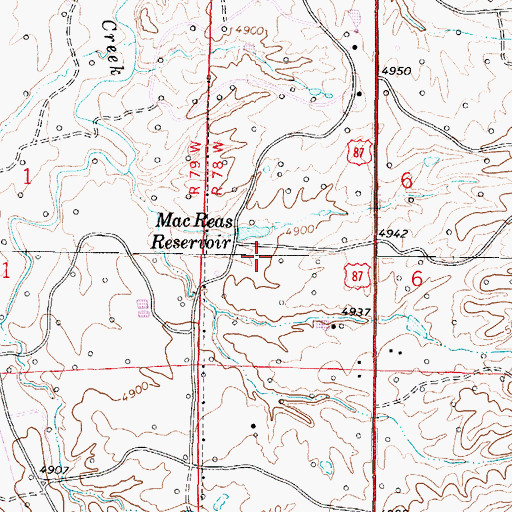 Topographic Map of Midwest Number 12 Dam, WY