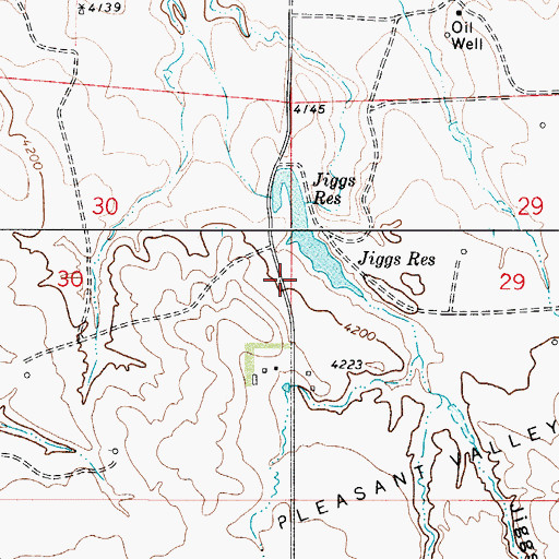 Topographic Map of Jiggs Dam, WY