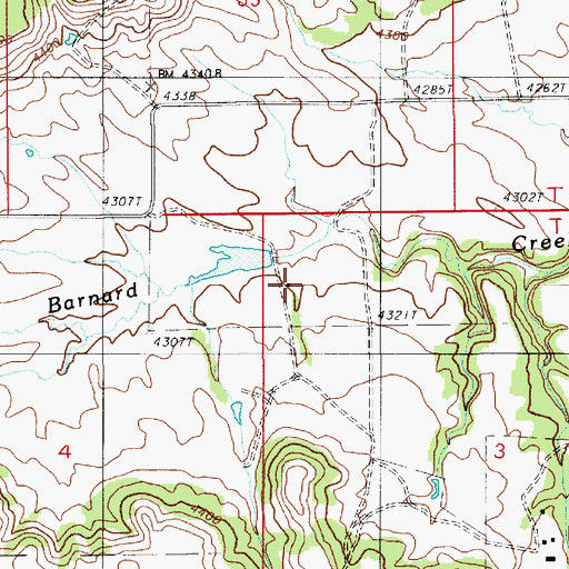 Topographic Map of Julius Hauber Reservoir, WY