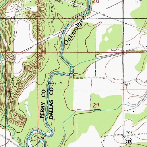 Topographic Map of Tate Branch, AL