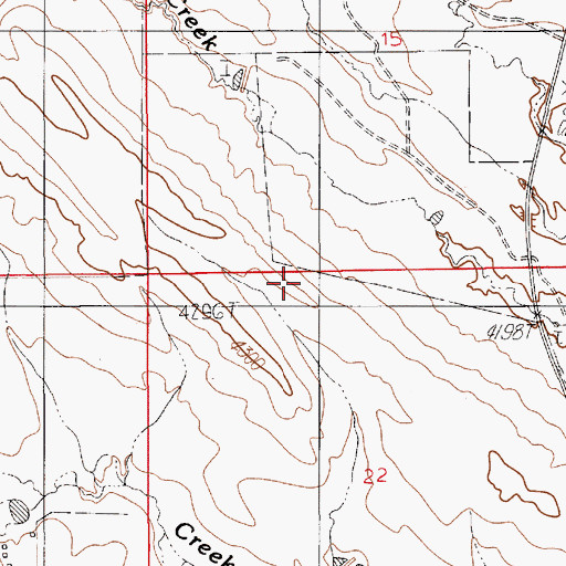 Topographic Map of Huff Reservoir, WY