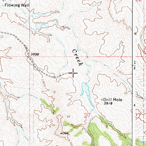 Topographic Map of Snyder Homestead Reservoir, WY