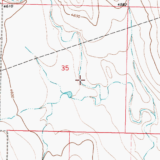 Topographic Map of Wallows Creek Number 2 Reservoir, WY